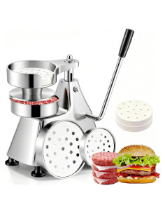 Prensa de Hamburguesas Comercial CTJ 3-en-1 Acero Inoxidable 4-6"