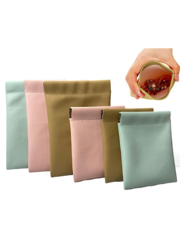 6 Bolsas de Viaje de Joyería PU Muchly - Organizador Compacto