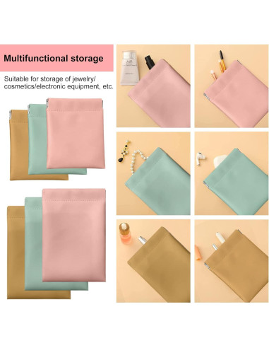 6 Bolsas de Viaje de Joyería PU Muchly - Organizador Compacto