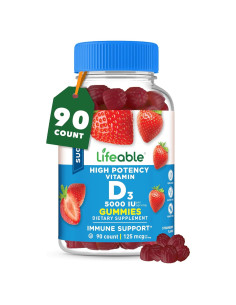 Gomas de Vitamina D Sin Azúcar Lifeable 5000 UI 90 Gomas