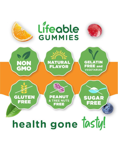 Gomas de Vitamina D Sin Azúcar Lifeable 5000 UI 90 Gomas