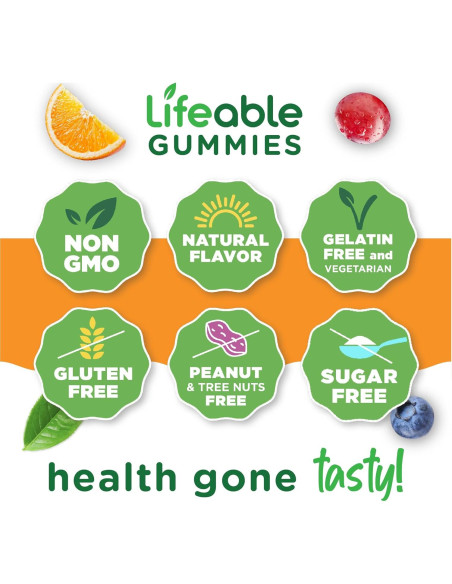 Gomas de Vitamina D Sin Azúcar Lifeable 5000 UI 90 Gomas