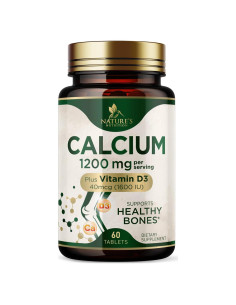 Suplemento de Calcio 1200 mg con Vitamina D3 Nature's Nutrition - 60 Tabletas