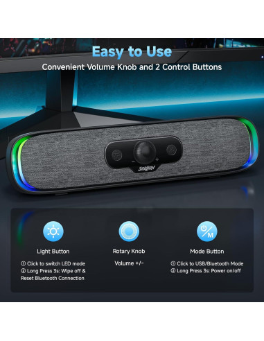 Altavoces Bluetooth Soulion R200 con Luz LED y USB