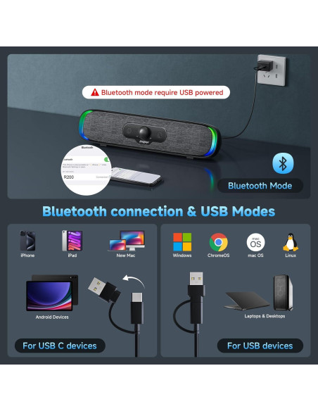 Altavoces Bluetooth Soulion R200 con Luz LED y USB Altavoces Bluetooth Soulion R200 con Luz LED y USB