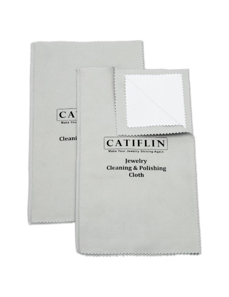 Paño de Limpieza de Joyería CATFILIN 2 Piezas 100% Algodón