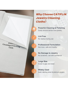 Paño de Limpieza de Joyería CATFILIN 2 Piezas 100% Algodón 2