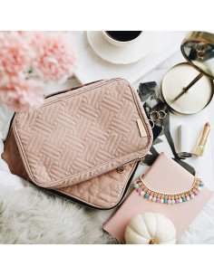 Estuche Organizador de Joyería BAGSMART Rosa Suave 5 Compartimentos 2