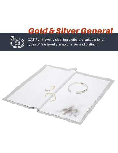 Paño de Limpieza de Joyería CATFILIN 2 Piezas 100% Algodón