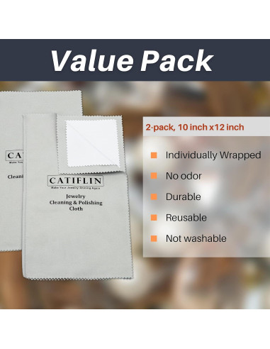 Paño de Limpieza de Joyería CATFILIN 2 Piezas 100% Algodón