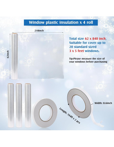 Kit Aislamiento Ventanas Frienda 4 Rollos 1.57 x 5.33 m