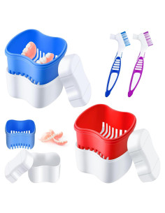 Estuches para Dentaduras Patelai con 2 Cepillos Limpiadores