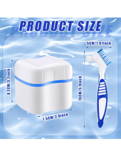 Estuches para Dentaduras Patelai con 2 Cepillos Limpiadores 2