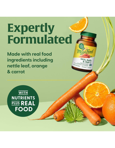 MegaFood Piel, Uñas y Cabello 90 Tabletas - Vegano - Biotina, Vitaminas MegaFood Piel, Uñas y Cabello 90 Tabletas - Vegano - Biotina, Vitaminas