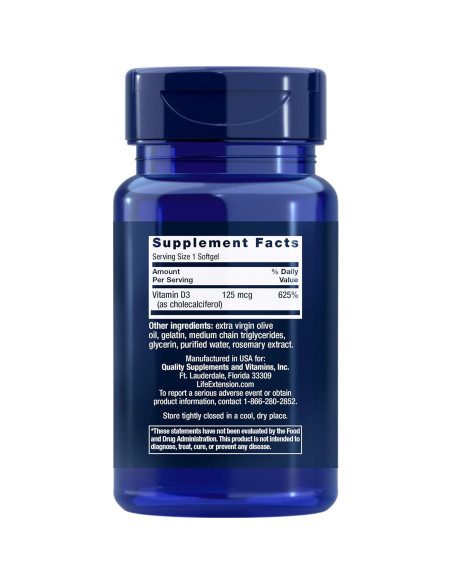 Suplemento Life Extension Vitamina E 268mg + D3 125mcg Suplemento Life Extension Vitamina E 268mg + D3 125mcg