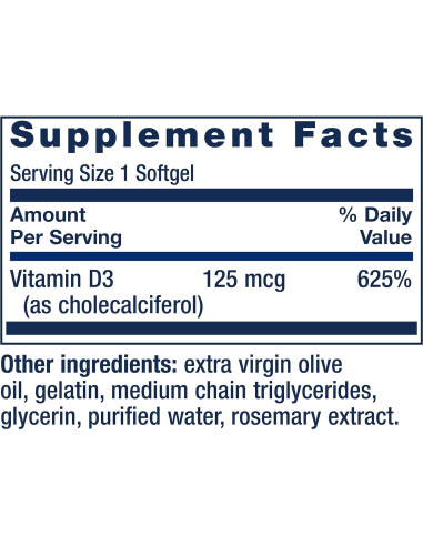 Suplemento Life Extension Vitamina E 268mg + D3 125mcg