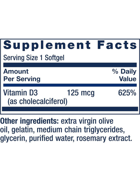 Suplemento Life Extension Vitamina E 268mg + D3 125mcg Suplemento Life Extension Vitamina E 268mg + D3 125mcg
