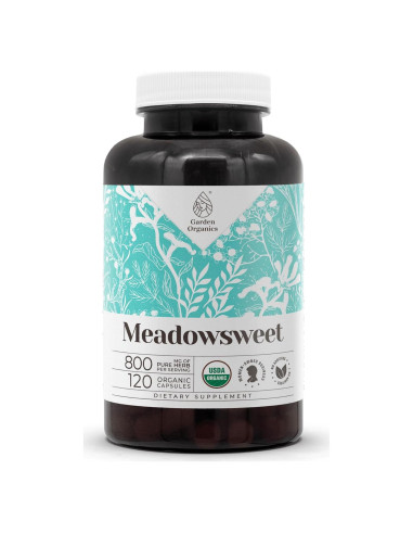 Cápsulas de Meadowsweet Garden Organics 120 unidades - Suplemento Herbal