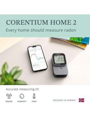 Detector de Radón Digital Airthings Corentium Home 2 - Bluetooth