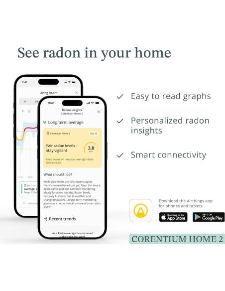 Detector de Radón Digital Airthings Corentium Home 2 - Bluetooth