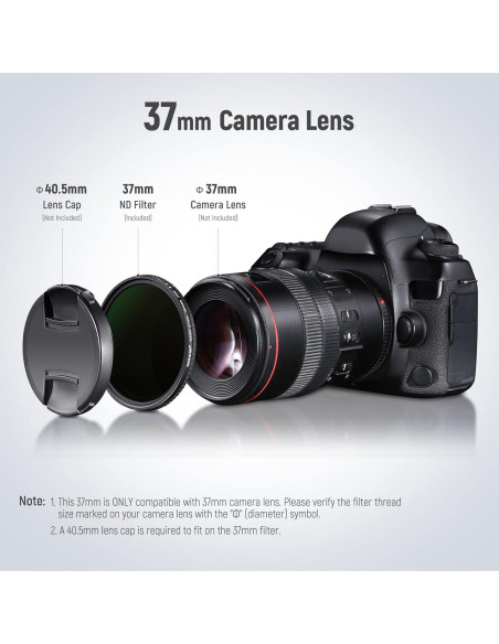 Filtro ND Variable NEEWER 37mm HD 1-5 Pasos Anti Rayones