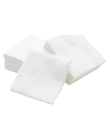100 Paños de Limpieza de Joyería JAKOUE - 7.6x7.6cm Blancos