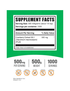 Polvo de Extracto de Arándano BulkSupplements 500g - Vegano y Sin Gluten 2
