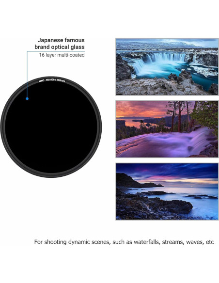 Filtro ND JJC 40.5mm ND1000 Fijo 10 Paradas para Cámaras Sony