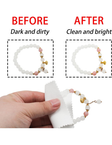 100 Paños de Limpieza de Joyería JAKOUE - 7.6x7.6cm Blancos