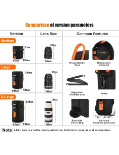 Funda Dura para Lente de Cámara Cwatcun Resistente al Agua 2