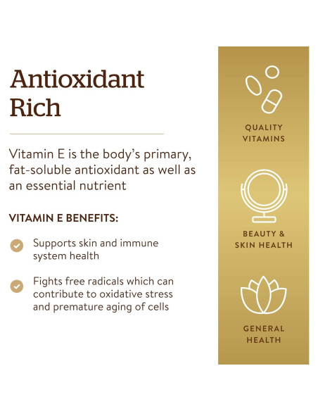 Solgar Vitamina E 670 mg 100 Gelatinas Blandas Antioxidante