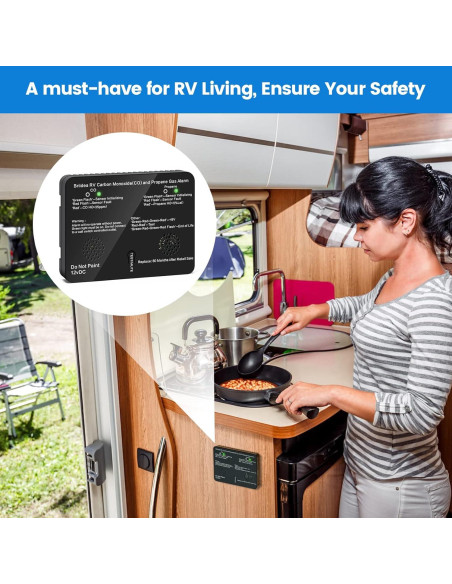 Detector de Monóxido de Carbono y Gas Propano Briidea 12V