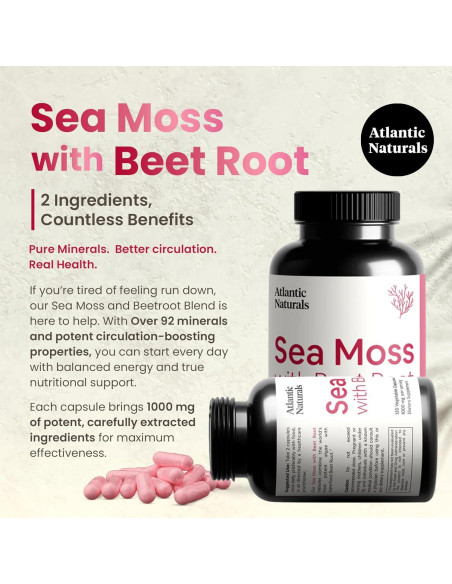 Cápsulas de Musgo Marino Irlandés Premium con Remolacha - 120 ct