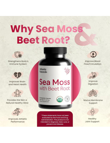 Cápsulas de Musgo Marino Irlandés Premium con Remolacha - 120 ct