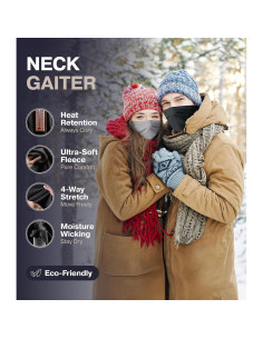 Calentador de Cuello Thermajohn Unisex Forro Polar Negro 2