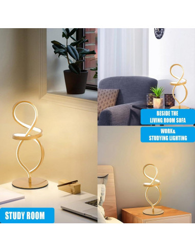 Lámpara de Mesa Regulable YLTLINK Dorada 40cm 15W 3 Colores