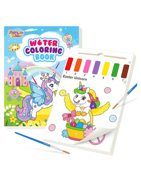 FEREDO KIDS Libro de Pintura Acuarela Unicornio 25.4x17.8cm