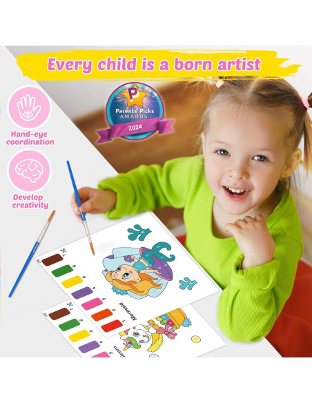 FEREDO KIDS Libro de Pintura Acuarela Unicornio 25.4x17.8cm