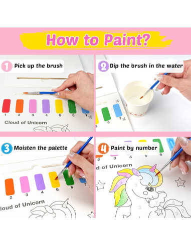 FEREDO KIDS Libro de Pintura Acuarela Unicornio 25.4x17.8cm