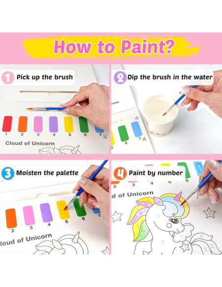 FEREDO KIDS Libro de Pintura Acuarela Unicornio 25.4x17.8cm