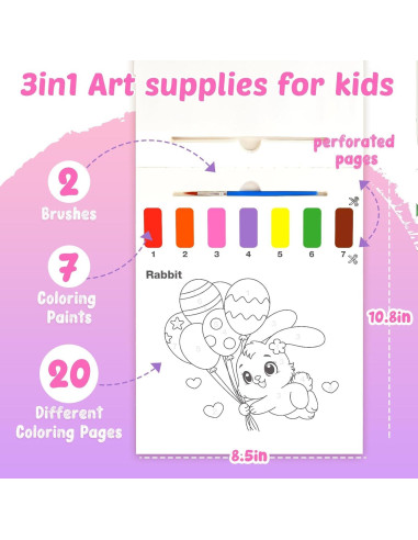 FEREDO KIDS Libro de Pintura Acuarela Unicornio 25.4x17.8cm