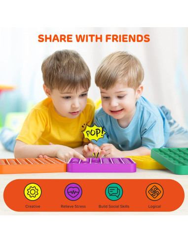 Set de 12 Juguetes Antiestrés Kakukokas - Sensoriales Push Pop