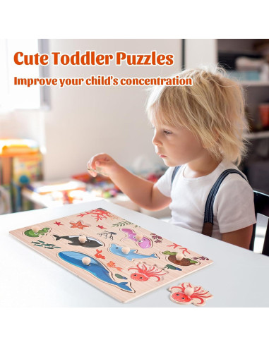 Rompecabezas de Clavos de Madera Wooderma para Niños 1-3 Años