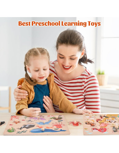 Rompecabezas de Clavos de Madera Wooderma para Niños 1-3 Años