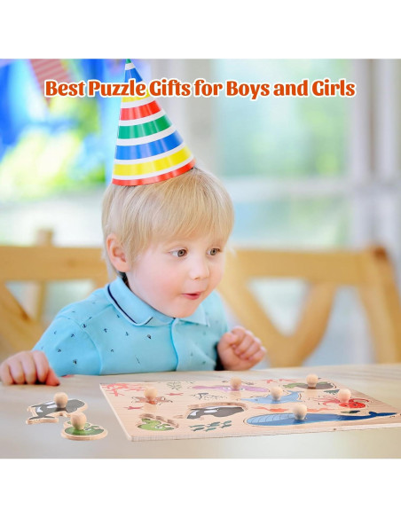 Rompecabezas de Clavos de Madera Wooderma para Niños 1-3 Años