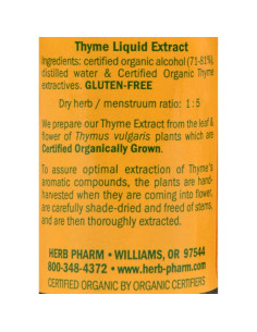 Extracto Líquido de Tomillo Orgánico Herb Pharm 29.57 ml 2