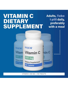 Vitamina C 250 Mg Major - Suplemento Dietético 100 Tabletas 2