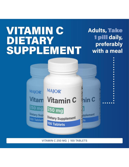 Vitamina C 250 Mg Major - Suplemento Dietético 100 Tabletas