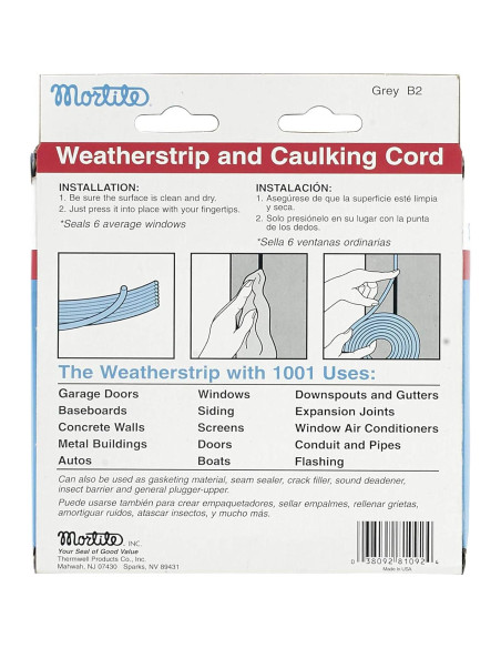 Cordón de Sellado Mortite Frost King 1/8" x 27.43 m Gris