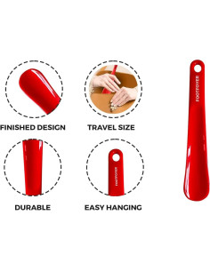 Cuchara de zapatos larga Footfoyer 43 cm roja para adultos 2